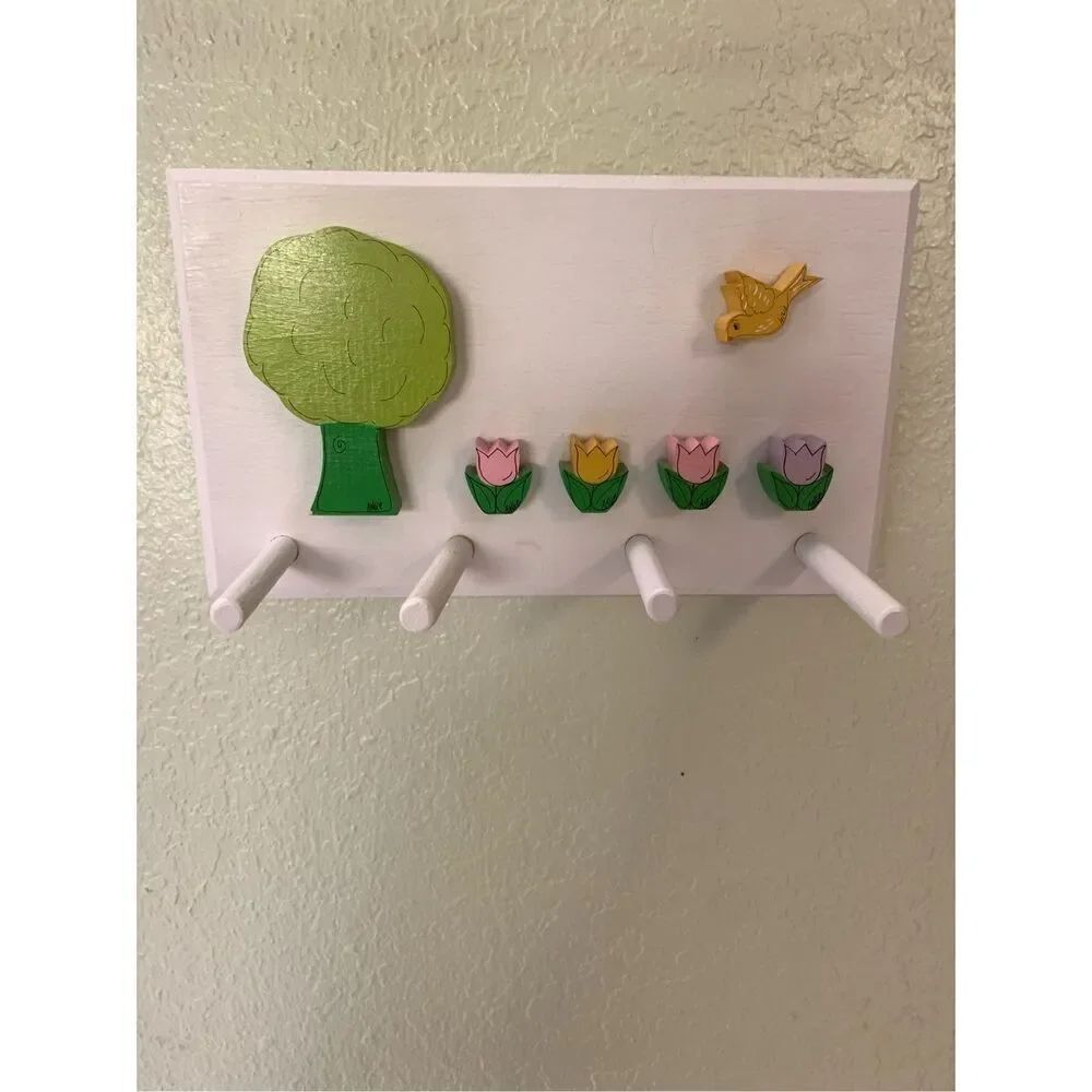 Flower Garden Wall Wood Hanger #girls